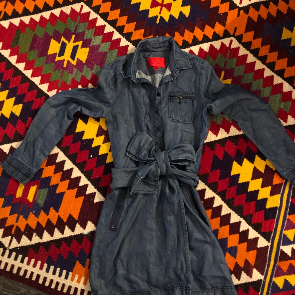 Zac Posen Denim belted dress